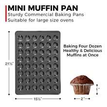 HONGBAKE 48 Cup Mini Muffin Pan, Small Cupcake Pan, Premium Nonstick Muffin Tin For Baking Cheesecake, Dishwasher Safe And Heavy Duty, Carbon Steel - màu đen - Xem 7