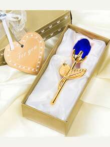 1pc Glass Rose Mini Crystal Flower Artificial Flowers,Mini Crystal Gift Box Decoration Red Rose Flower Artificial Flowers Party Gift For Women, Glass Rose Mini Crystal Flower Artificial Flowers Wedding Party Gift Room Ornament Office Desktop Decoration