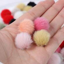 10Pcs 1.5cm Imitation Mink Hair FurPompones Balls 15mm DIY Pom Pom Craft Supplies Earrings Pendant Embellishments Hair Accessories Pompoms Material - Multicolor - View 7