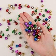 100 个 0.5 英寸铃铛用于工艺多色圣诞铃铛 DIY 工艺铃铛用于家居装饰节日和派对装饰金属铃铛节日装饰品 - 彩色 - 查看 7