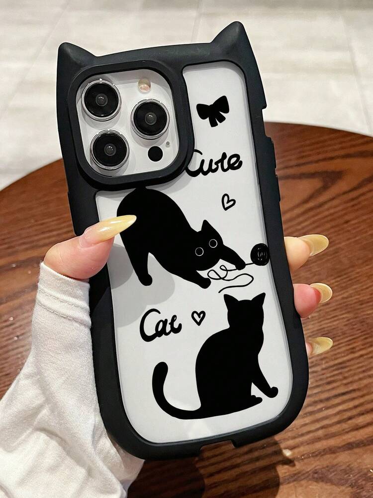 1個 猫耳デザイン スマートフォンケース iPhone 11 12 13 14 Pro Max