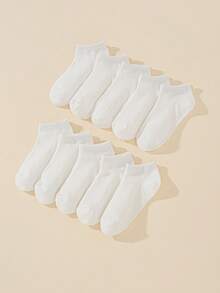 10pairs Pure White Kids/Children Socks - White - View 2