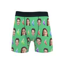 [DIY] 可定制趣味内衣，男士内衣，肖像照片定制内衣，礼物，新奇内衣 - 漫画，脸部替换，轻便，透气，快干，舒适的面料。送给朋友/伴侣，派对/生日的礼物 - 綠色 - 查看 3