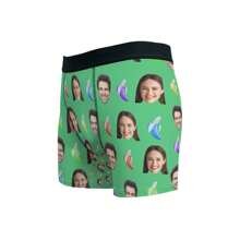 [DIY] 可定制趣味内衣，男士内衣，肖像照片定制内衣，礼物，新奇内衣 - 漫画，脸部替换，轻便，透气，快干，舒适的面料。送给朋友/伴侣，派对/生日的礼物 - 綠色 - 查看 1