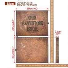 OUR ADVENTURE BOOK A Adventure Book 180 Pages Scrapbook Photo Album,Retro Style Embossed Letter Leather Cover Travel Diary Journal Scrap Book For Couples,Memory Book For Anniversary Wedding,Valentines Day Gifts
