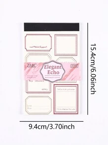 6 Books/Set (30 Sheets Per Book) Creative Stamp Shape Can Write Time Name Record Notepad Learning Stationery, Ancient Rhyme Blank Record Series Tearable Material Paper, Used For Note Scrapbook Diary Collage Classroom Notes Multifunctional Portable Book