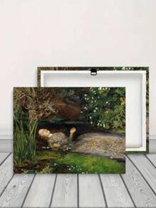 1入組帆布印花畫，Ophelia Drowning Art Print，老式哥特式家居裝飾，Dark Academia Aesthetics，適用於客廳牆壁裝飾、臥室牆壁裝飾、帆布壁畫裝飾，無框架