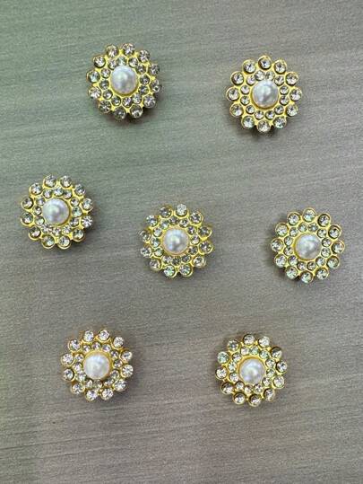 50 piezas/set Cuentas de cristal, cuentas decorativas de moda con rhinestones y perlas falsas para hacer joyas y manualidades