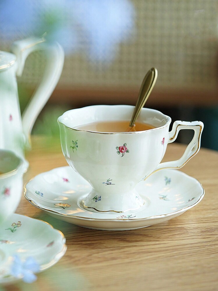 1 套 5 件欧式茶壶杯盘套装，咖啡杯盘茶杯套装 - 彩色 - 查看 14