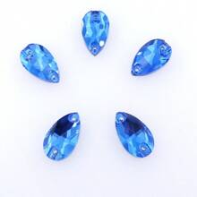 Slim Water Drop Shape Glass Multi Colors Shape Shiny Handmade Sewing Crystal Hand Sewn Rhinestone  Decoration Beads Flat Back With Holes Gems DIY Accessories Sew On Stones Strass For Decorating Clothes, Dress, Bags, Shoes, Brooches, Earrings, Handicrafts - Multicolor - View 16