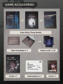 Suzaku Detective Series - Classic Mystery Puzzle Game For Adults 14+ By A&B GAMES: Single Player Script Reasoning Adventure, Boxed Set With Cards And Accessories To Solve  Cases - Black - View 5