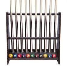 ZhdnBhnos LINSIE Billiard Cue Rack Wooden Pool Stick Stand Cue Holder Billiards Club 10 Holes Pool Stick Holder Floor Standing Golf Clubs Billiard Rods Bracket Shelf The Best Gift/Present For Family&Friends Happy Christmas - Brown - View 7