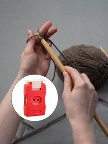 1 pieza Contador de tejido de plástico para tejer, coser, ganchillo, marcador de puntada, contador de filas manual para el hogar, viaje, DIY, accesorios de costura - Multicolor - Ver 2