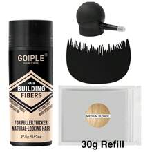 27.5g Natural Hair Fibers, Suitable For Thinning Hair, Can Be Dyed, Fills Hairline And Temples, Invisible, Sweat-Resistant, Long-Lasting - 0.97oz/ 27.5g - 查看 28