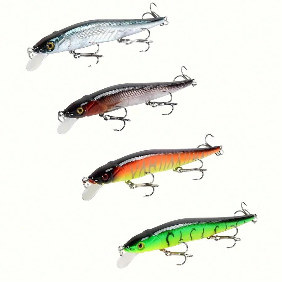 1 件 3 钩仿生诱饵塑料模型诱饵，远距离投掷小鱼鲈鱼蛇头鱼诱饵，海水钓鱼仿生诱饵，钓鱼装备，钓鱼配件 - 彩色 - 查看 1