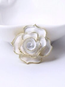 1 件时尚珐琅仿珍珠山茶花胸针，适合女士日常佩戴情人节、妈妈、母亲、母亲节、礼物