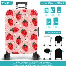 草莓印花系列行李箱保护套,旅行配件,适用于商务旅行、度假、旅行、行李托运、返校,为您的行李箱增添色彩。适用于20-28英寸的箱子。学校用品包,学校用品 - 彩色 - 查看 10