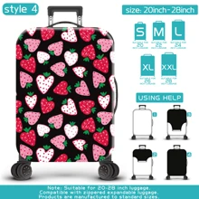 草莓印花系列行李箱保护套,旅行配件,适用于商务旅行、度假、旅行、行李托运、返校,为您的行李箱增添色彩。适用于20-28英寸的箱子。学校用品包,学校用品 - 彩色 - 查看 11