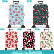 草莓印花系列行李箱保护套,旅行配件,适用于商务旅行、度假、旅行、行李托运、返校,为您的行李箱增添色彩。适用于20-28英寸的箱子。学校用品包,学校用品 - 彩色 - 查看 3