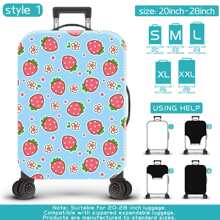 草莓印花系列行李箱保护套,旅行配件,适用于商务旅行、度假、旅行、行李托运、返校,为您的行李箱增添色彩。适用于20-28英寸的箱子。学校用品包,学校用品 - 彩色 - 查看 8