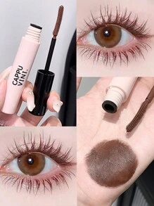 Cappuvini 1 件装丰盈、卷翘、防水、防晕染 3D 向日葵睫毛膏，打造纤长、清晰、不结块的睫毛，持久耐用 - 棕色 - 查看 2