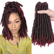 Short Dreadlock Crochet Hair Bundles Synthetic Hair Faux Locs 8 Inches Soft Locs Pre-Twisted Locs Braids Dreadlock Locs 20 Strands/Pack Pre-Looped Crochet Hair For Women Daily Use