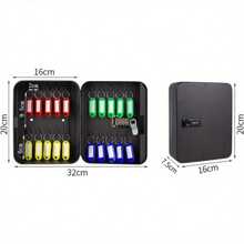 Key Wall Mounted Key Cabinet With Combination Lock Outdoor KeyCabinet Lockbox For Home Office Storage For Up To 20 Keys (Black) - Black - View 3