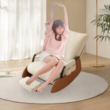 AYYDS Rocking Chair With Footrest, Multifunctional Relaxing Chair With Metal Frame, Sleeping Chair, Leisure Reading Chair For Living Room Bedroom