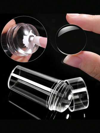Transparent Nail Stamper With Scraper 2pcs Jelly Silicone Stamp For French Nails Manicuring Kits Nail Art Stamping Tool Set