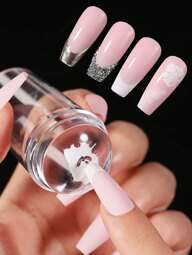 Transparent Nail Stamper With Scraper 2pcs Jelly Silicone Stamp For French Nails Manicuring Kits Nail Art Stamping Tool Set