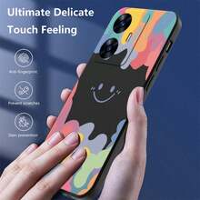 Anti-Fall TPU Protective Case Cover For Oppo Realme C55 + Rope - 黑色 - 查看 4