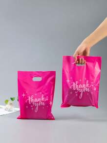 50 件玫瑰花感谢礼品袋，适用于小型企业的塑料袋、购物袋，非常适合节日、生日、派对礼品、婚礼礼品包装，适用于礼品、派对、商店、精品店等，返校情人节 - 50pcs星星玫紅 - 查看 3