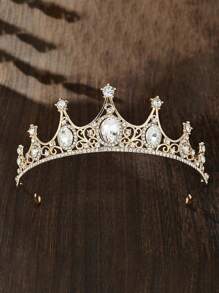 1 件儿童皇冠头饰、伴娘婚礼发饰、韩式婚纱配饰、公主生日皇冠水钻发带，适合生日派对、表演和拍摄，是送给女孩礼物的理想选择 - 彩色 - 查看 17