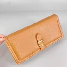 Women's Tri-Fold Wallet With Crossbody Strap With Zipper And Snap Closure YOYOBEL-2 - 駝色 - 查看 3