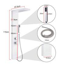 Froadp Shower Column Stainless Steel Shower System Rainfall Shower With Shower Head, Hand Shower, Massage Jets For Shower And Bath - White - View 9