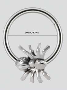 1 pieza Pendiente de cartílago, hélix, oreja tragus, nariz de acero inoxidable con diseño de araña, murciélago, serpiente, estrella