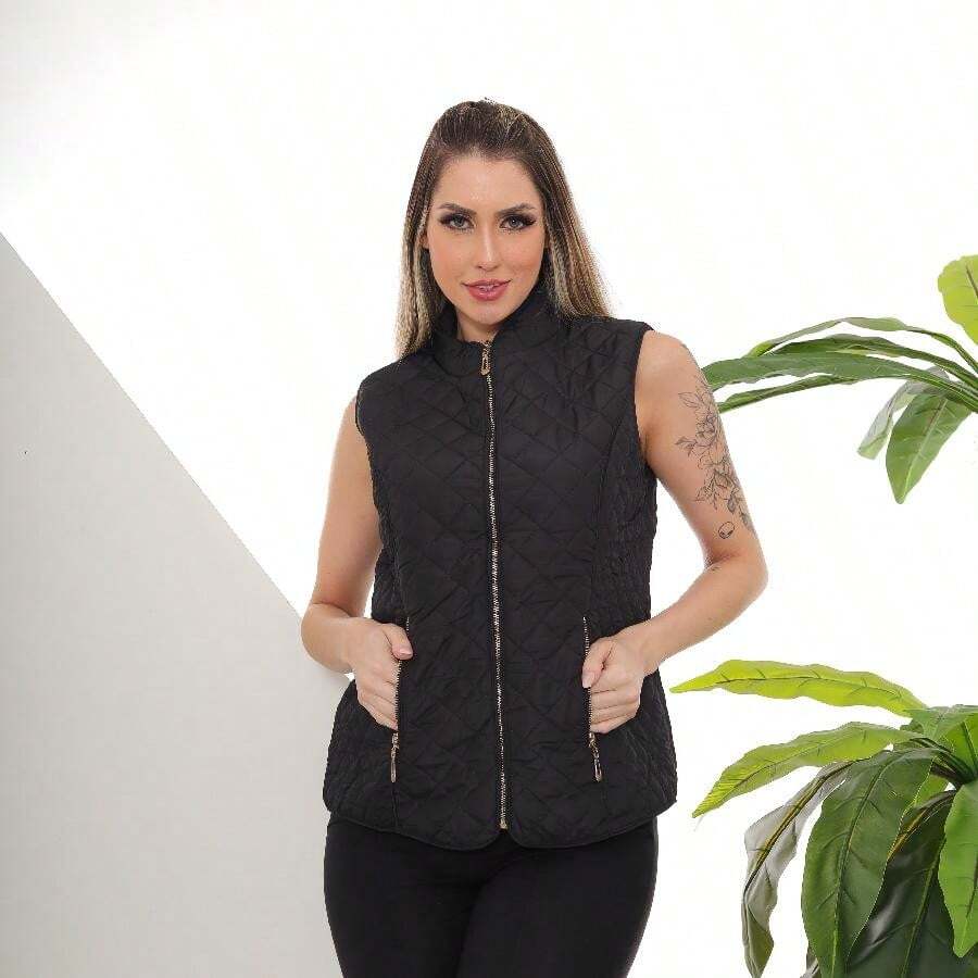 WOMEN'S WINTER VEST 1002 - 黑色 - 查看 1