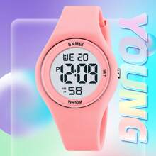 SKMEI 2317 漂亮女孩电子手表硅胶表带夜光日历复古休闲女士