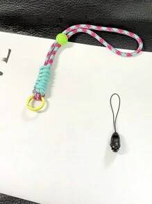 Cordón de muñeca multicolor para teléfono, ajustable, anti-pérdida, resistente, con llavero, soporte para USB, regalo para madre, familia, amigos, cumpleaños, festividades, accesorio para teléfono, cadena para teléfono