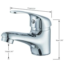 Wasserhahn Bad-Mischbatterie Waschtischarmatur Badezimmer Einhebelmischer Chrom - Silber - Übersicht 3