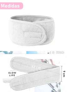 1 Piece Women's Headband For Facial Makeup, Towel And Spa Cloth, Easy To Wash, Adjustable For Face Washing, Shower, Facial Mask, Yoga. - 白色 - 查看 2