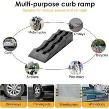 2PCS Car Ramps 4 Ton Plastic Kerb Ramps Wavy Ramp Car Ramps Heavy Duty 3 Step Car Lift Ramps Caravan Leveling Ramps For Home Garage Motorhome Leveling 61X21.5X12CM - Variant1 - View 2