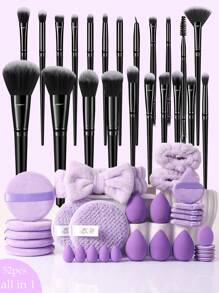 60件套化妆刷套装，包含30支化妆刷和5个化妆海绵，适用于液体化妆品。产品名称：化妆刷套装、化妆刷套装、化妆刷套装、完整化妆套装、化妆刷套装、完整化妆套装、刷子套装、化妆刷套装、化妆礼品套装、套装、赠品、专业化妆刷、完整化妆套装。 - 彩色 - 查看 20