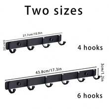 1pc No-Drill Space Aluminum Wall Hook, Kitchen Apron Hanger, Bathroom Robe & Towel Hook,Kitchen Storage,Kitchen Organizer,Kitchen Organiser,Storage Items,Kitchen,Storage,Organizer,Organiser,Organization,Organizers,Drawer Organizer,Travel,Kitchen Items,Kitchen Utensils,Kitchen Tools,Kitchen Things. - Multicolor - View 3
