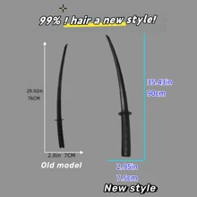 New Retractable 3D Printed Gravity Throwing Sword Plastic Knife Collapsible Sword Hand Stress Relief Weapon Toy - Black - View 2