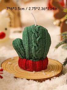 1PC 圣诞香味羊毛迷你手套蜡烛圣诞礼物小礼物创意摆件香薰蜡烛 - 彩色 - 查看 8