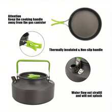 15pcs Camping Cookware Kit Hiking Picnic Cooking Bowl Pot Pan Knife Spoon Set - Variant1 - View 5