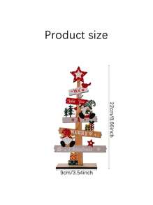 1 套木制圣诞树桌面木制标志设计有雪人圣诞老人、乡村圣诞节小矮人装饰品,适用于家庭、酒店、商店、酒吧、市场装饰、圣诞节 - 彩色 - 查看 9