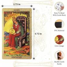 78 Original Gold Foil Tarot Cards With Guide Tarot Cards With Black Gift Box, Unique Waite Tarot Cards, Gold Foil Tarot Cards With Meaning, Boxed Tarot Cards, Durable Waterproof And Wrinkle-Resistant Gold Tarot Cards, Suitable For Beginners To Professional Advanced People, Waterproof And Durable Fortune Telling, Divination, Prophecy, - Multicolor - View 4