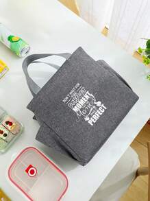 Handheld Insulation Bag Hot Selling Cartoon Letter Thick Insulation Lunch Bag Insulation Bento Bag Double-Sided Pockets Mother's Day Teacher's Day Gift Multiple Patterns Portable Large Capacity Meal Bag